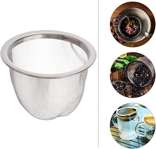 Miniatura 8 de Yardwe Filtro de té de acero inoxidable, 8 coladores de malla fina para infusor de té de hojas sueltas compatible con teteras y tazas para