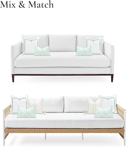 Miniatura 4 de Hofdeco Premium Funda de almohada lumbar para interiores y exteriores, 12 x 20 pulgadas, repelente al agua para patio trasero, sofá, hojas de palma