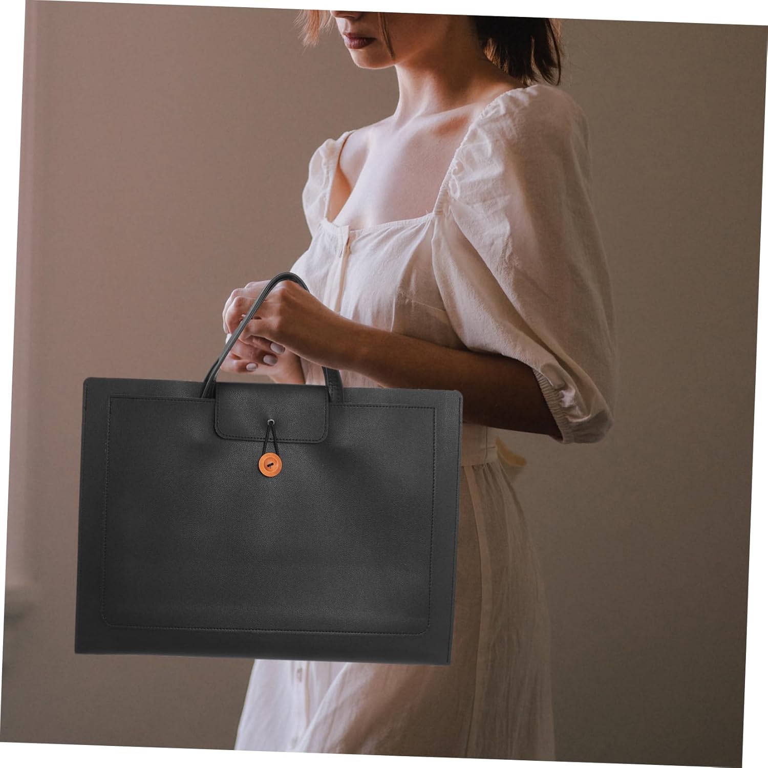 Veemoon PU Leather Business Laptop Bag Briefcase for Women Water Resistant Work Tote with Organized Storage for Travel College and Office Use