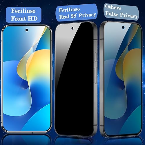 Miniatura 70 de Ferilinso Protector de pantalla diseñado para iPhone 13 Mini, paquete de 3 unidades de vidrio templado HD con 2 protectores de lente de cámara