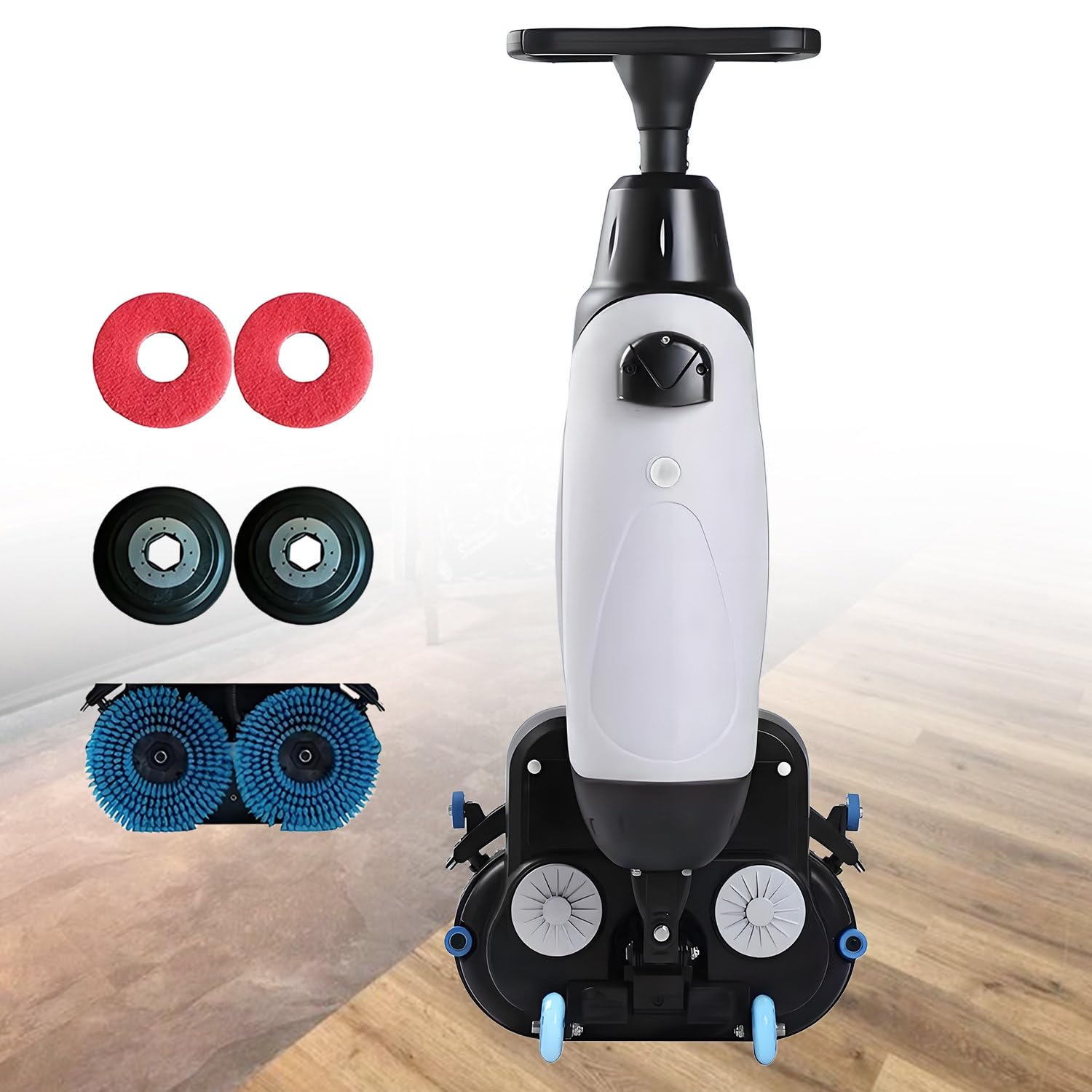 GLBMXDD Commercial Floor Scrubber Machine, Lightweight Automatic Floor Scrubber, with 43 cm Cleaning Track, Quickly vacuums up after washing, Perfect for offices, warehouses or retail stores