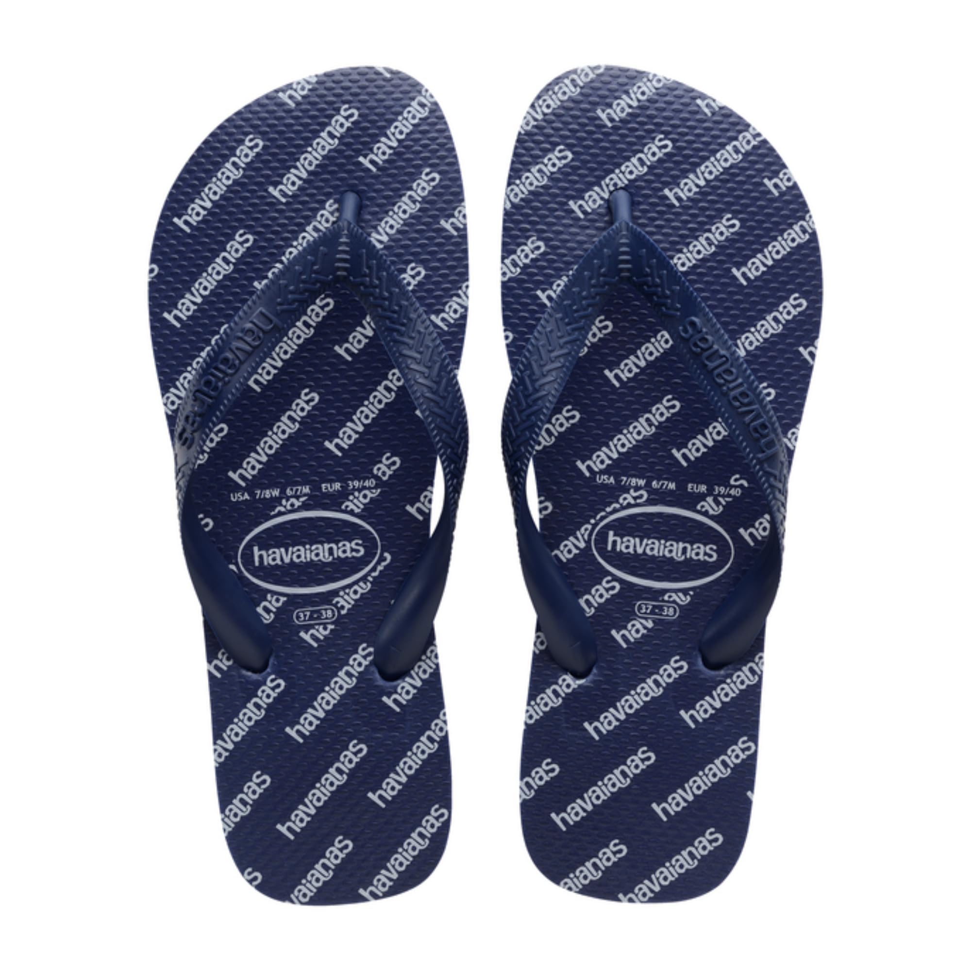 Havaianas Top Logomania Essential Unisex Adults FlipFlop Navy Blue 6.5/7 UK