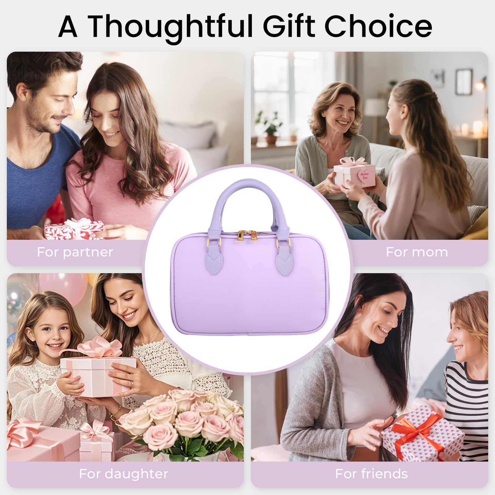 Borsa da viaggio per il trucco da donna, alla moda, di grande capacità, aperta e piatta, organizer portatile, impermeabile, con grande apertura, porta pennelli verticale autoportante per un facile