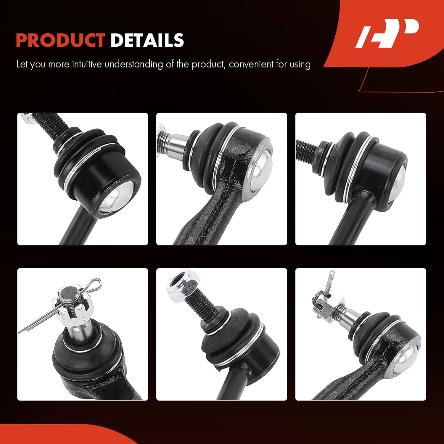 A-Premium Set of 4, Front Sway Bar Link, Outer Tie Rod End, Compatible with Mazda MPV 2001 2002 2003 2004 2005 2006
