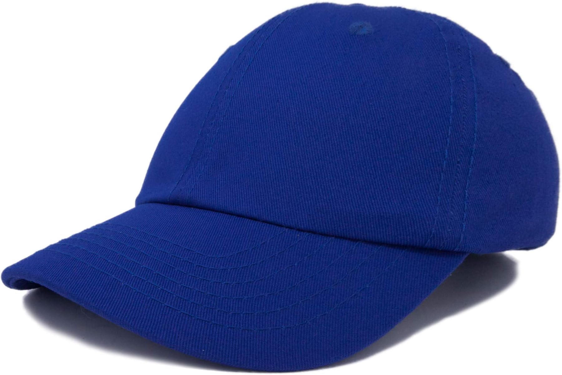 DALIX Unisex Cotton Cap Adjustable Plain Hat - Unstructured (14 Colors) (Blue)