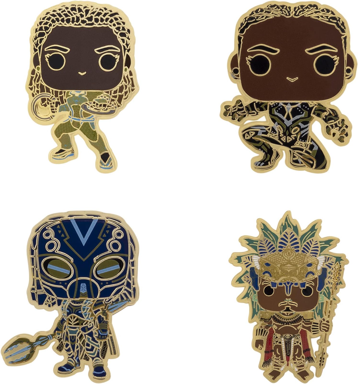 LoungeflyMarvel: Black Panther Wakanda Forever - 4 Piece Pin Set, Amazon Exclusive