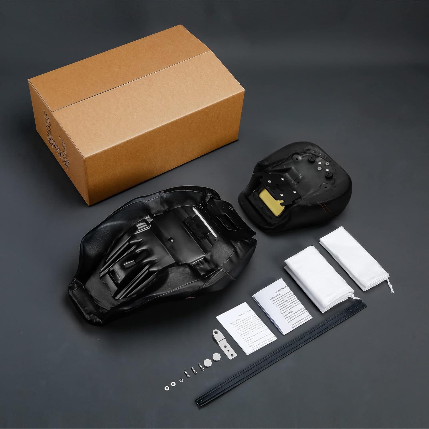 TCMT Low Profile Rider and Passenger Seat 2-Up Motorcycle Seat Fit For Harley 2009-2023 Road King Road Glide Street Glide FLHX Electra Glide Ultra Classic