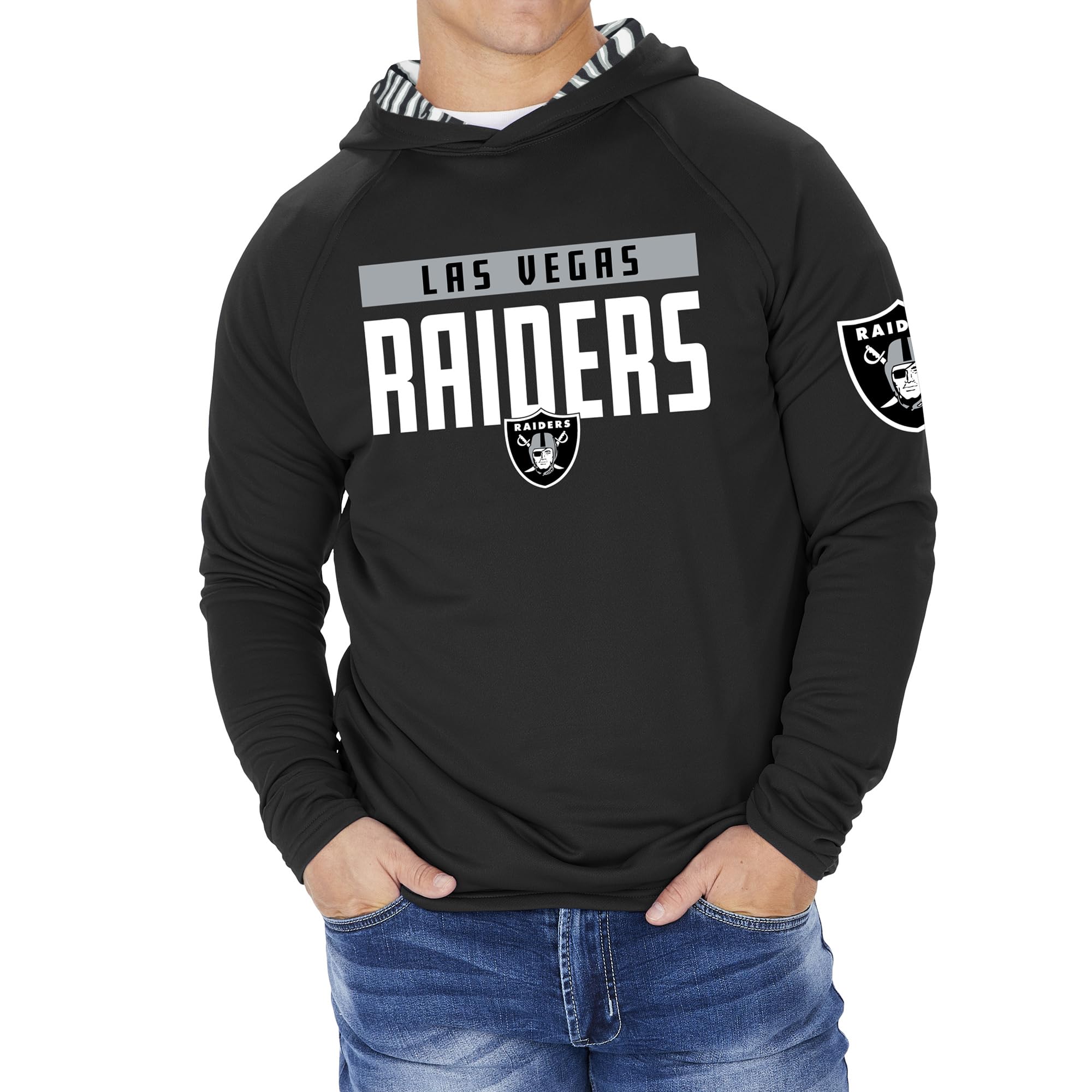 Zubaz NFL Football Men's Solid Team Hoodie with Camo Lined Hood and Sleeve Graphic — view 77