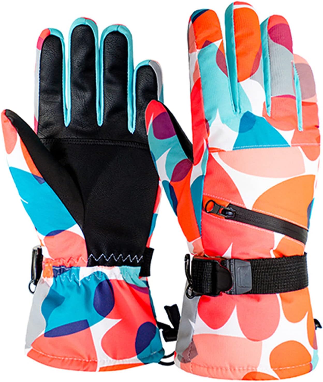 Warm Ski Gloves Touch Screen Fleece Snowboard Graffiti Waterproof Cold Weather Women and Men Winter Gloves
