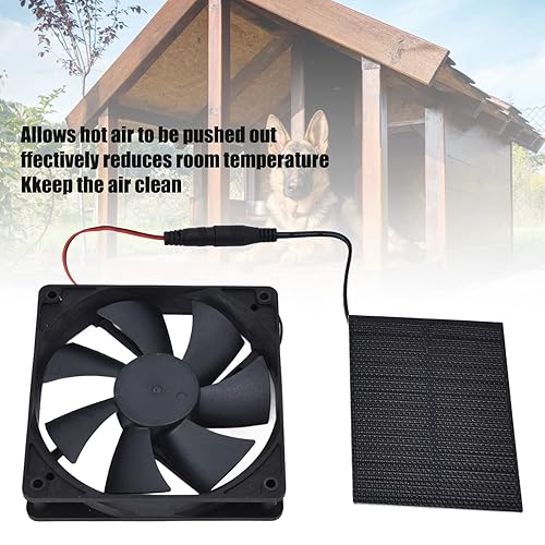 Miniatura 3 de Ventilador de panel solar de 3 W, ventilador alimentado por panel solar, mini ventilador para gallineros, invernaderos, cobertizos, casas de mascotas