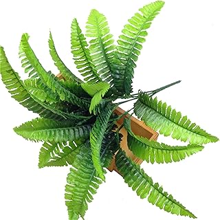RTYUIE 7-Forked Simulation Fern Grass Green Plant Artificial Fern Plant Persian Leaf Flower Wall Hanging Plant Home Wedding Room Decoration Easy to Take Care of