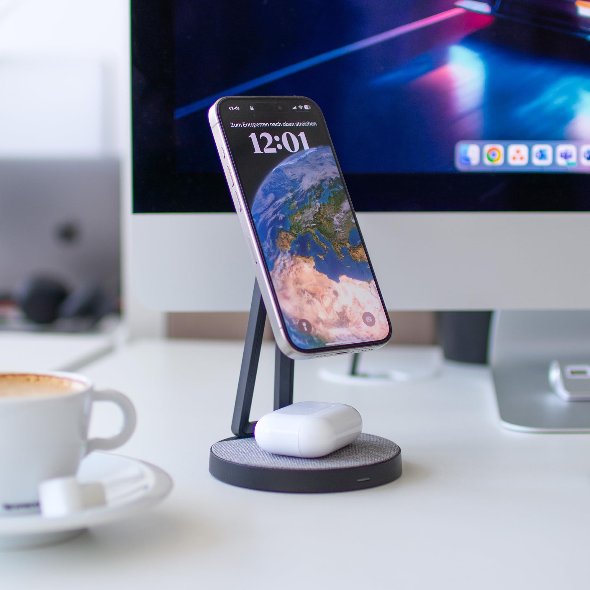 XLayer MagFix Pro 2 in 1 Stazione di ricarica Apple Wireless Charger I Standby I Magsafe Compatibile I Magnetico I Caricatore I Ricarica Rapida Wireless di iPhone 16 15/14/13/12/11 Pro Max Plus,