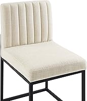 Vista 4 de Modway Carriage Channel - Silla de comedor de tela tapizada con base de trineo capitoné