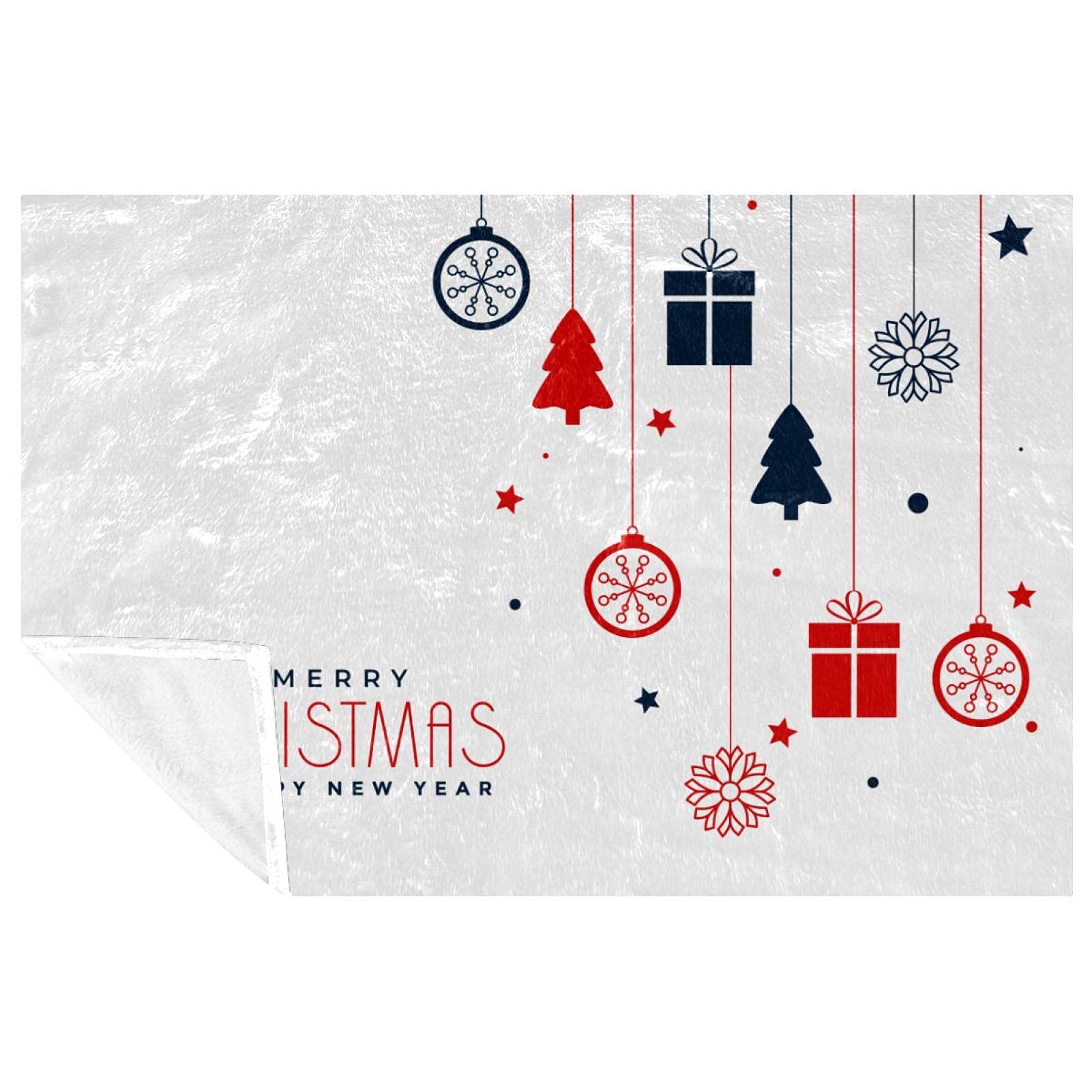 Couverture douce Joyeux Noël 150x100 cm plaid chaud pour lit et canapé