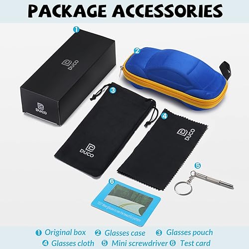 Miniatura 9 de DUCO Gafas de sol polarizadas para niños, lindas gafas de sol irrompibles para niños, protección UV400 para niños de 6 a 10 años, K019