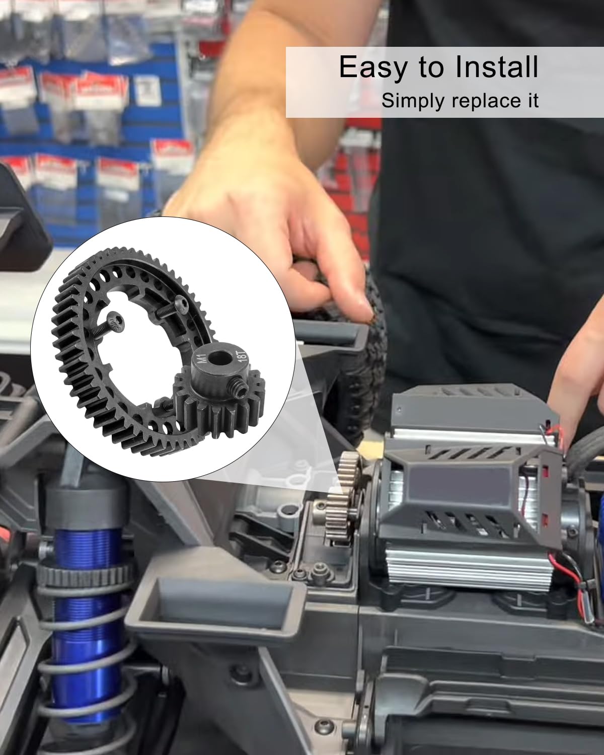 Amazon.com: 54T Spur Gear 1 Mod＆18T Motor Pinion Gear Fit for