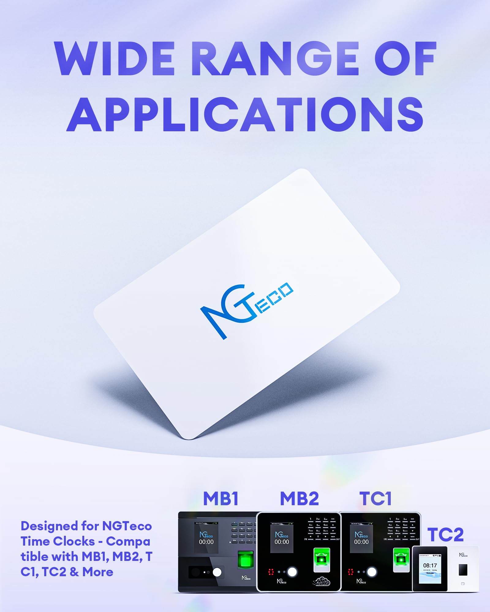 NGTeco TC3 Cloud-Zeiterfassung für Kleinbetriebe mit 20 RFID-Karten