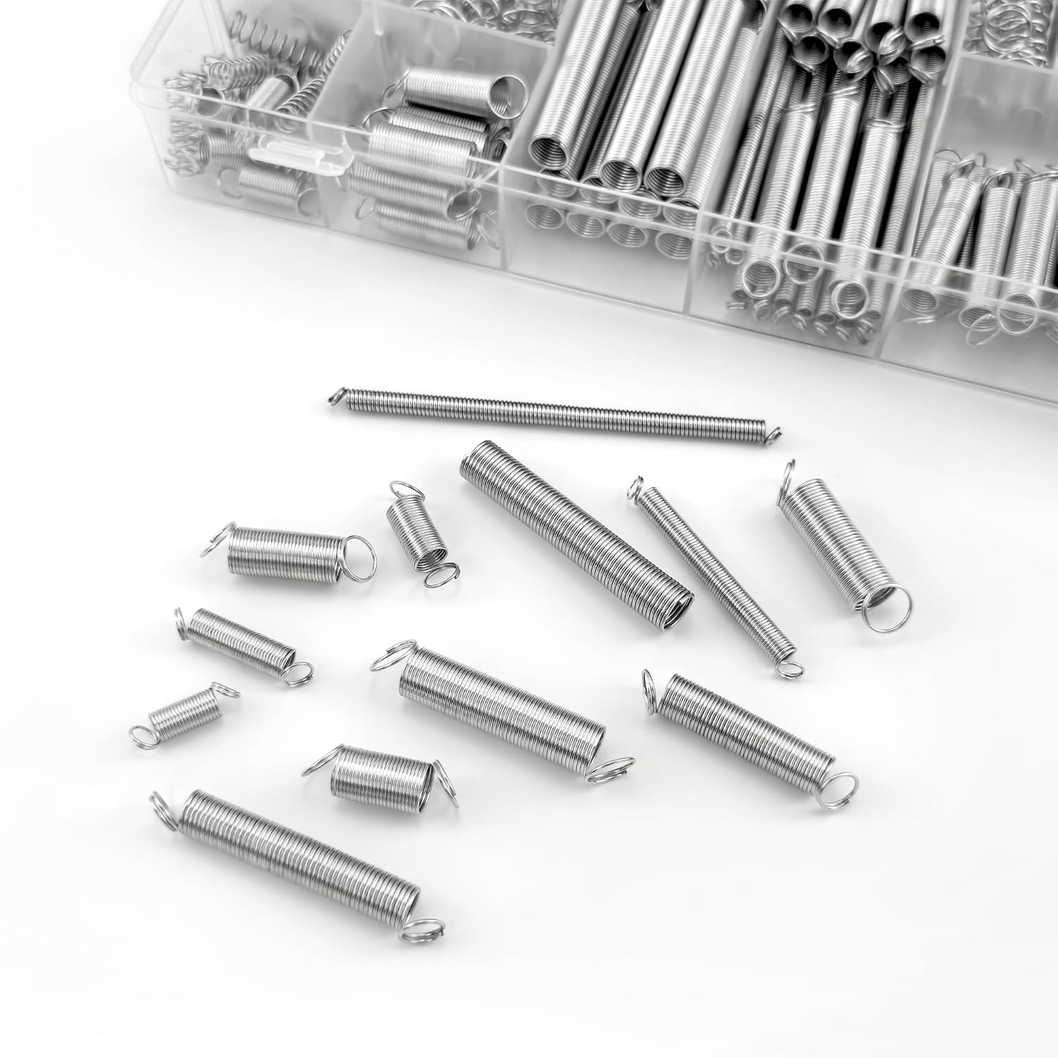 BlingKingdom 200 PCS Compression and Extension Springs Assortment, 20 Different Size Carbon Steel Strong Springs for All Types of Home Repairs and DIY Projects