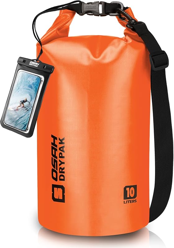 Bolsa seca impermeable, 5L/10L/20L/30L/40L Mochila de almacenamiento ligera con tapa enrollable con funda para teléfono para mujeres y hombres, saco flotante impermeable para viajes, natación, kayak, tabla de remo, camping y playa