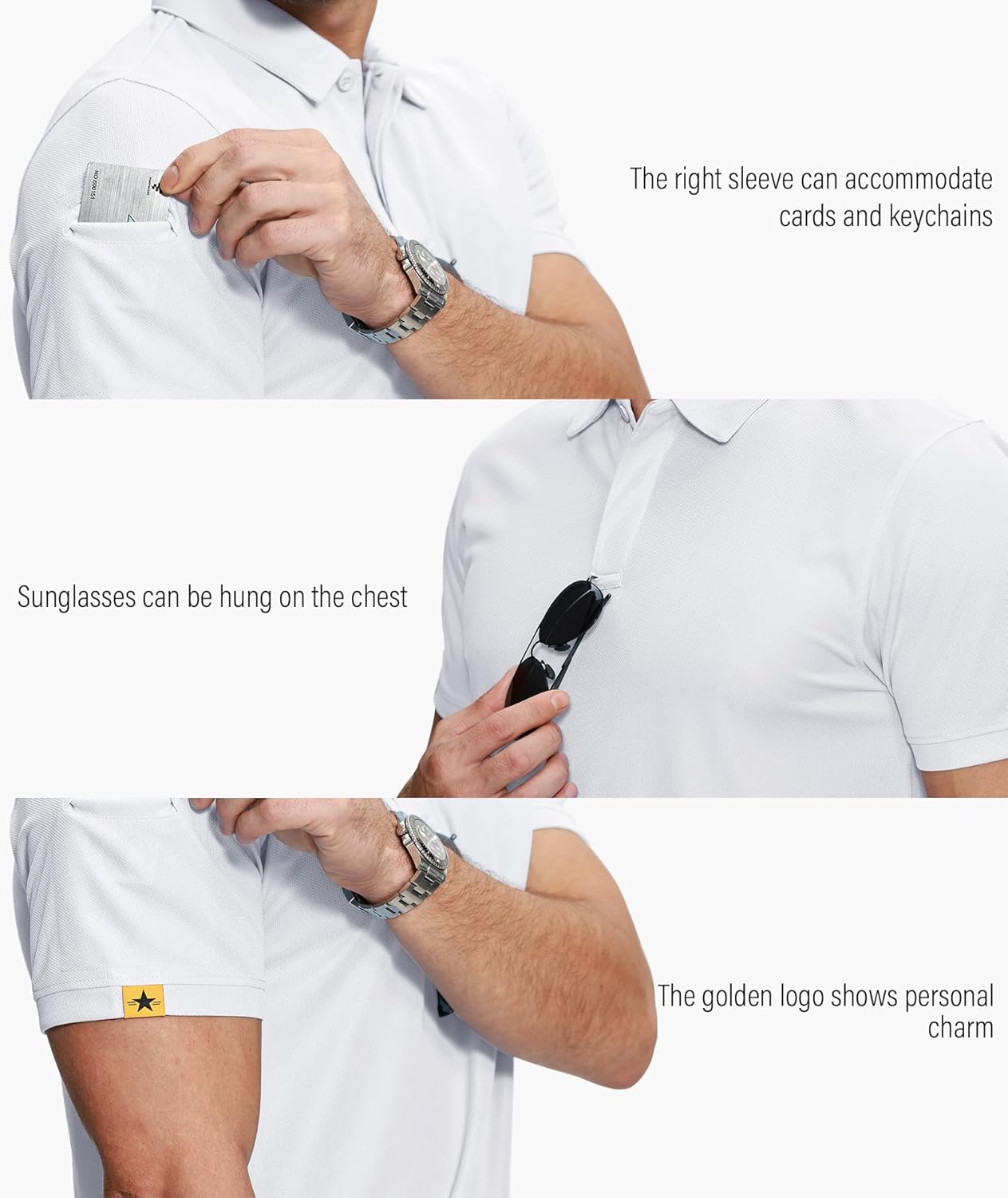 ZITY 5 Pack Mens Polo Shirt Short Sleeve Sports Golf Tennis T-Shirt Moisture-Wicking Summer Shirts - Image 2