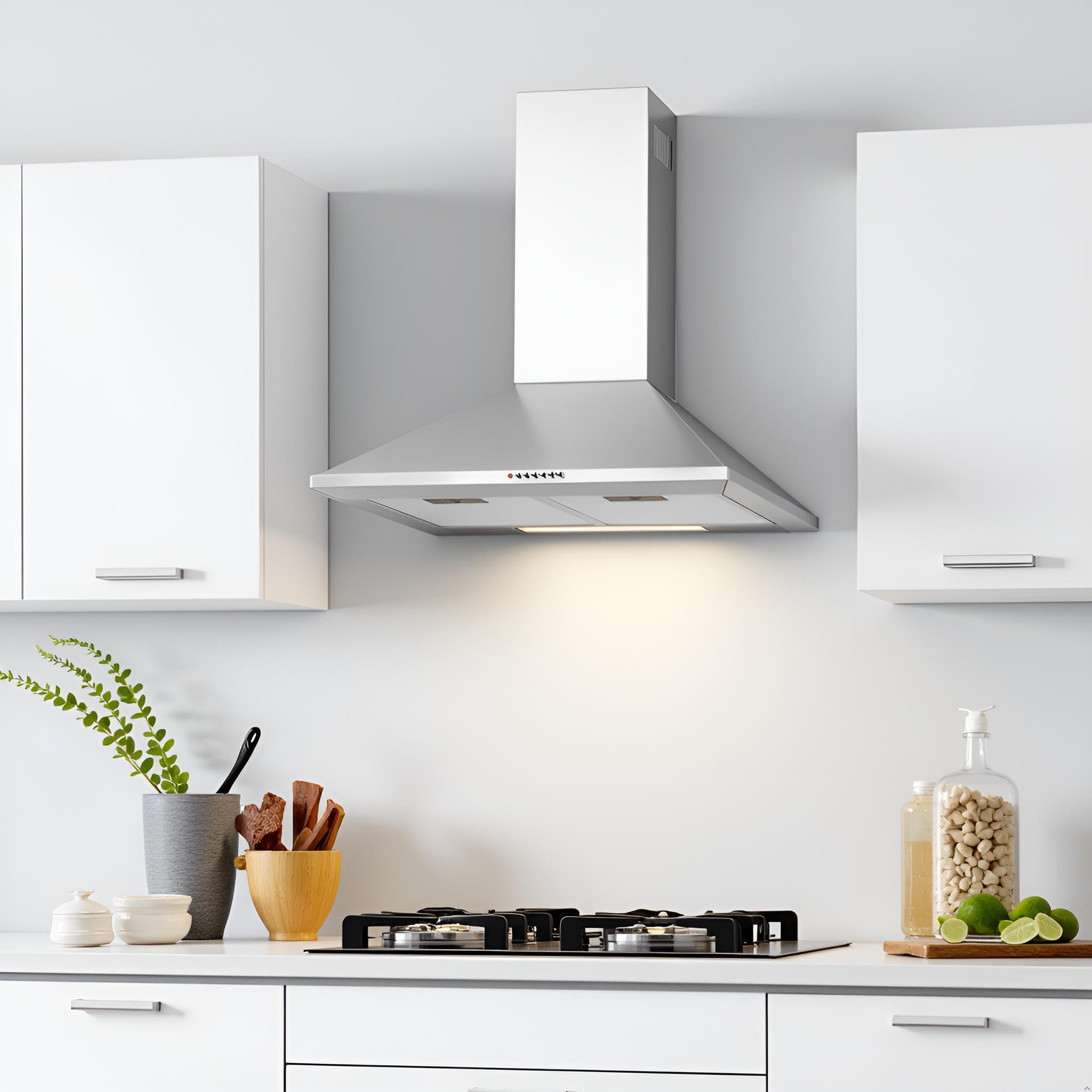 APELSON Campana Extractora Helia 600 con 3 Niveles de Extracción Turbo Panel de Control Mecánico Motor Tangencial Extra Silencioso Iluminación LED Potencia 260 m3/h Ancho 60 cm Color Blanco