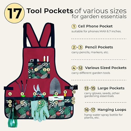 Miniatura 4 de Garden Aprons for Women with Pockets - Gardening Apron - Florist Apron - Gifts for Gardeners, Artist, Painting, Art