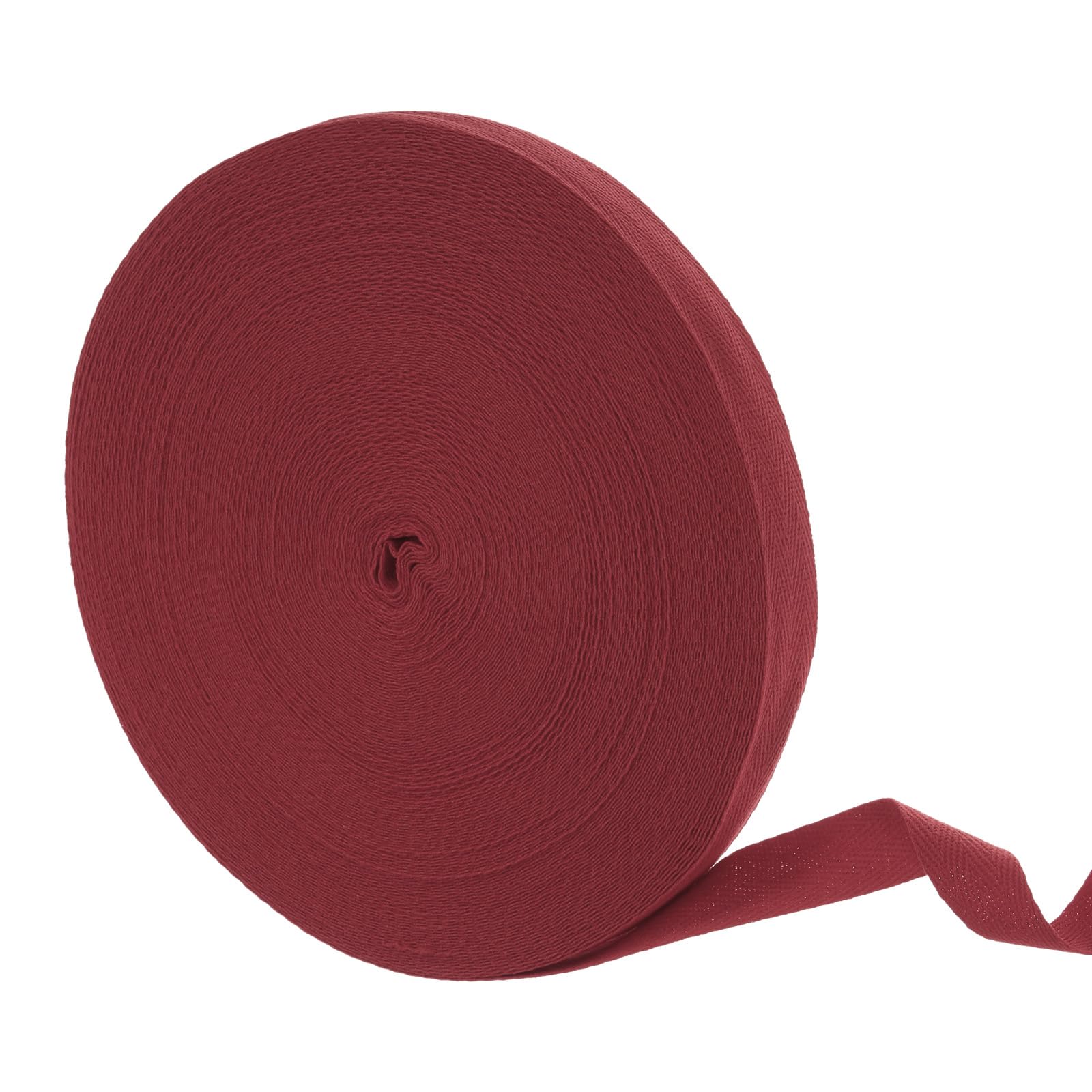 sourcing map 50 Yards Cotton Twill Tape, 20mm Herringbone Webbing Ribbon Bias Binding Tapes for Clothes Sewing, DIY Crafting (Maroon Red)