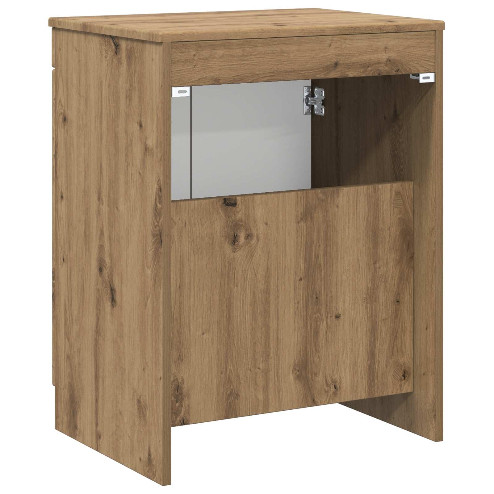 Mueble de baño de roble Artisan, 54 x 41 x 70 cm, material de madera con espacio de almacenamiento, asas empotradas, puerta y estante, ahorra espacio como armario bajo lavabo para baño moderno