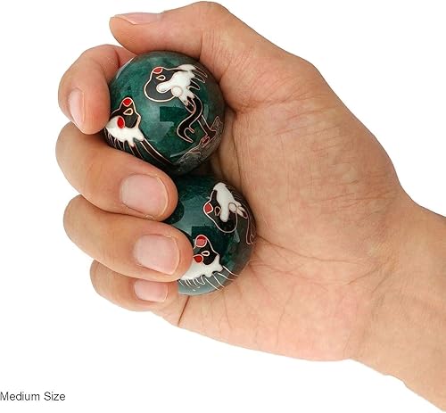 Miniatura 3 de Top Chi Bolas de Baoding Crane con soporte de bambú. (pequeño 1.4 pulgadas)