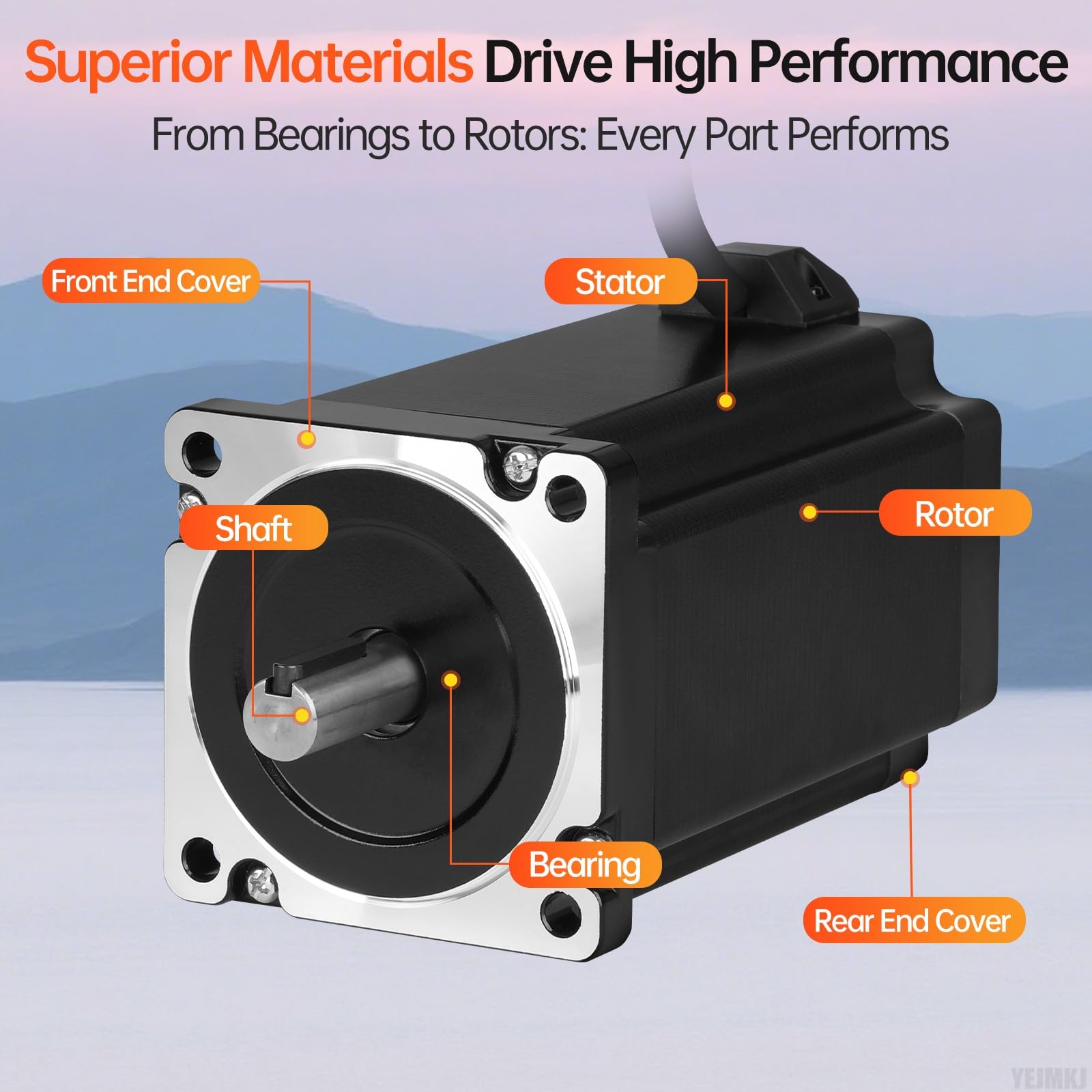 YEJMKJ Nema 34 Stepper Motor 1.8‌°‌ 2 Phase High Torque 12.8Nm(1812.63