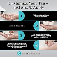 Vista 4 de RemeVerse Gotas autobronceadoras para hombre – Logra un tono de piel uniforme de aspecto natural con bronceador sin sol personalizable para hombres