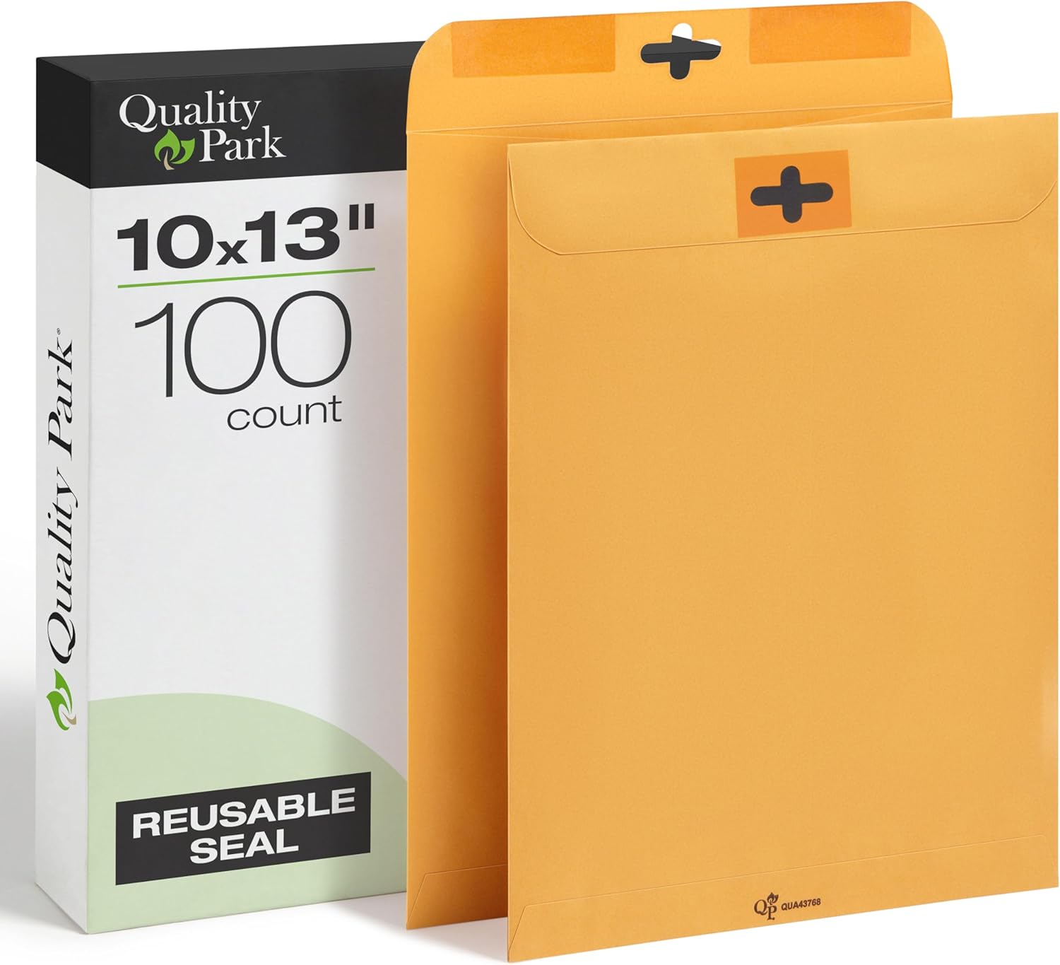 Quality Park 10 x 13 Clasp Envelopes, 100 Pack, Document Envelopes with Redi-Tac Closure and Gummed Flap, Heavyweight 28 lb Paper with Double Prong Clasp, for Mailing and Storage, Brown Kraft