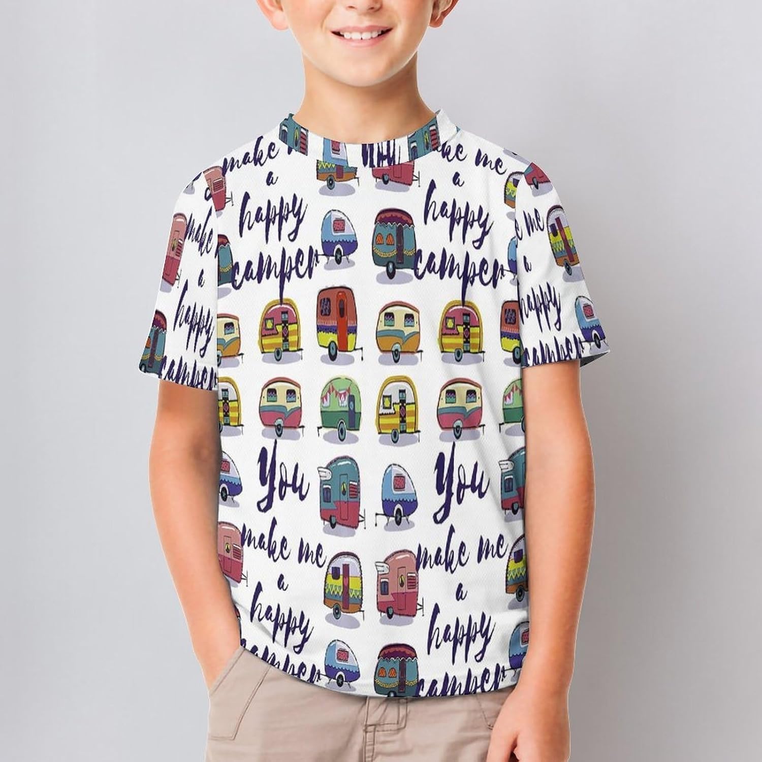 Happy Van Vehicles T Shirt for Boy Girl Top Short Sleeve T-Shirt Graphic Tee