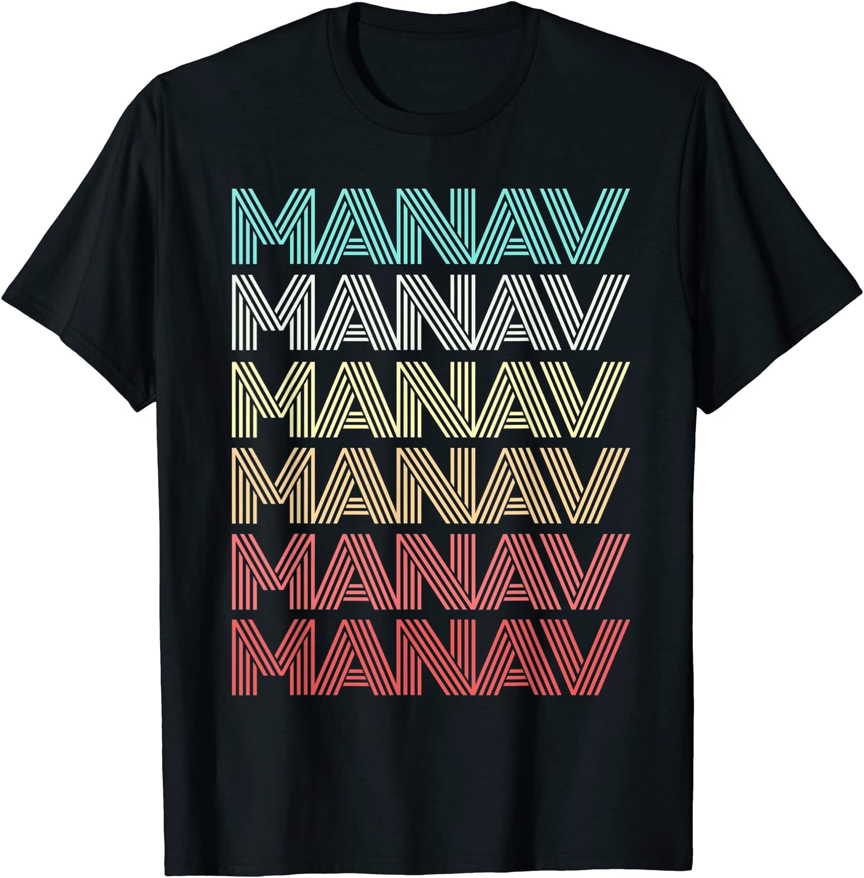 I'm Manav Doing Custom 80's ThingsFirst Name MANAV Indian Boy Retro Personalized Birthday T-Shirt