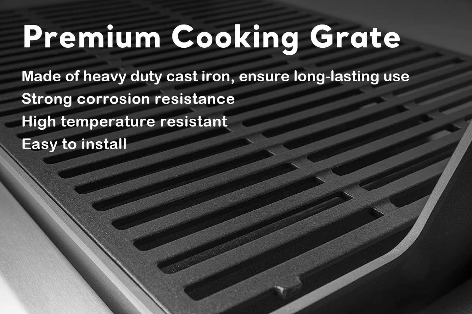 Uniflasy Grill Parts Kit for Weber Genesis E/S 300 Series, Genesis E310 E320 E330 S310 S320 S330 Grills with Front Controls, 19.5 '' Cast Iron Cooking Grates, 17.5'' Porcelain Steel Flavorizer Bars