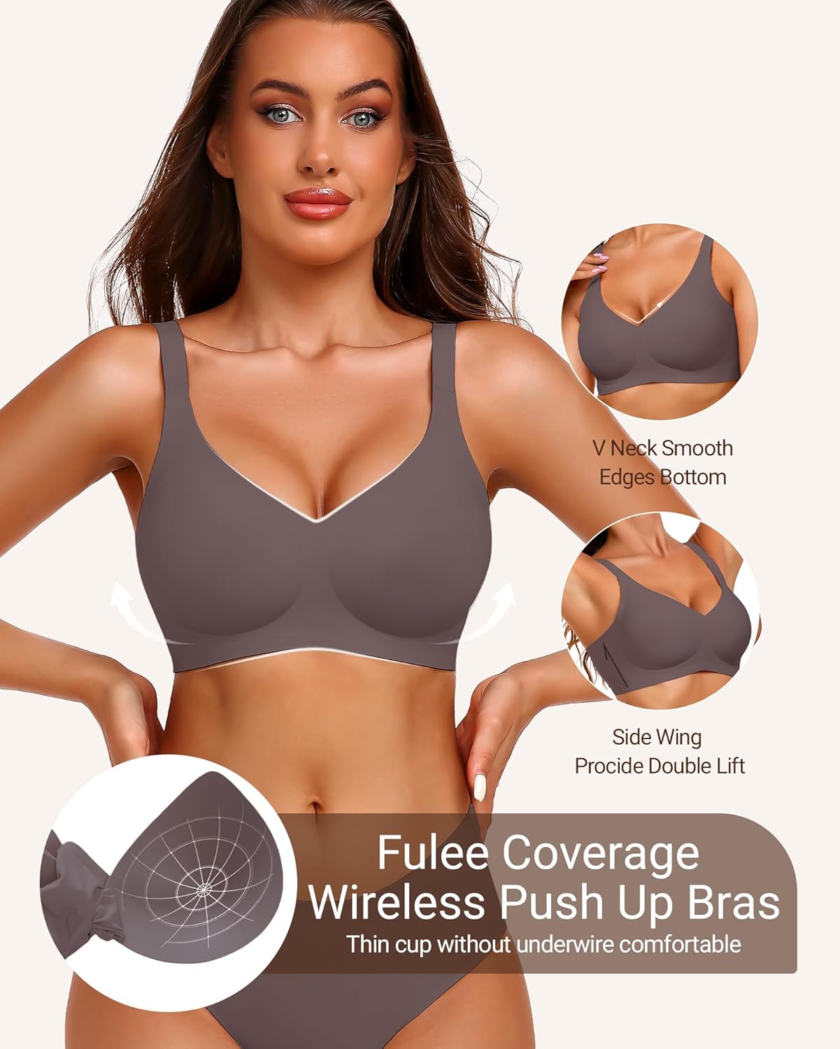 Gailife Smooth Wireless Jelly Bras for Women No Underwire Seamless Push Up Bra Full Coverage Soft Suppor Tshirt Bralettes - Image 4