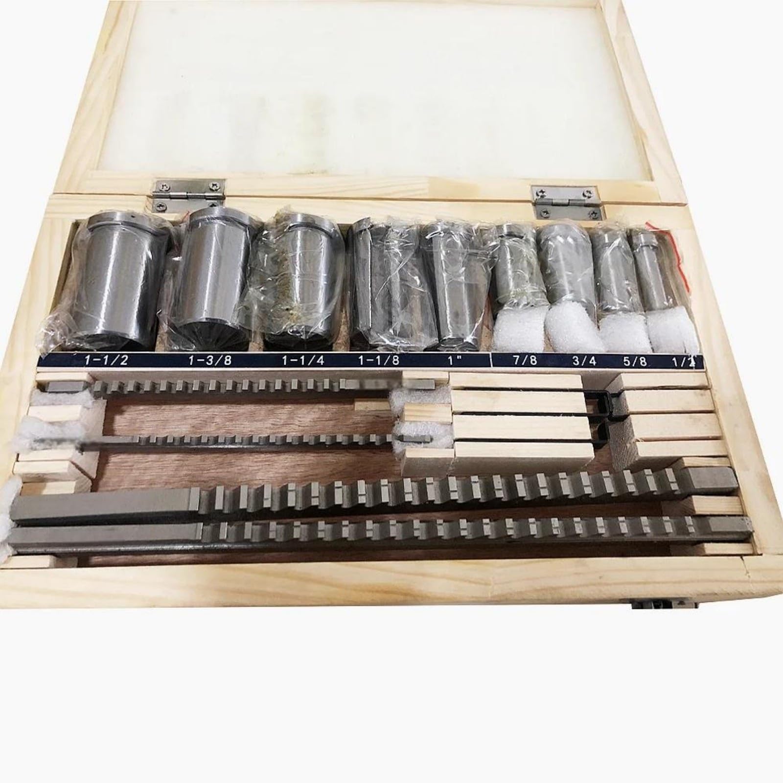 Set di brocce for chiavette CNC da 18 pezzi HSS | Set di boccole for brocce da 1/2-1-1/2, utensili da taglio in acciaio rapido