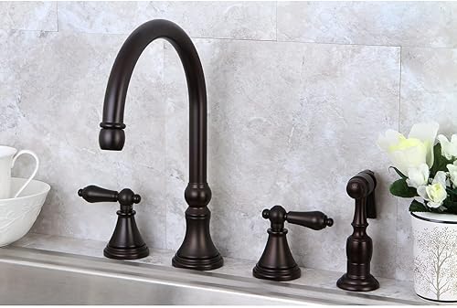 Miniatura 4 de Kingston Brass KS2792ALBS Governor - Grifo de cocina con rociador de latón, 8-14 pulgadas, latón pulido