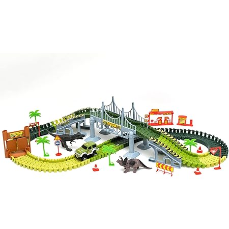 Amazon Wtor おもちゃ 車 レール 恐竜 セット 組み立て 軌道 動物 子供 知育玩具 収納簡単 プレゼント 保育園教具 女の子 男の子 クリスマス プレゼント 221pcs ミニカー ダイキャストカー おもちゃ