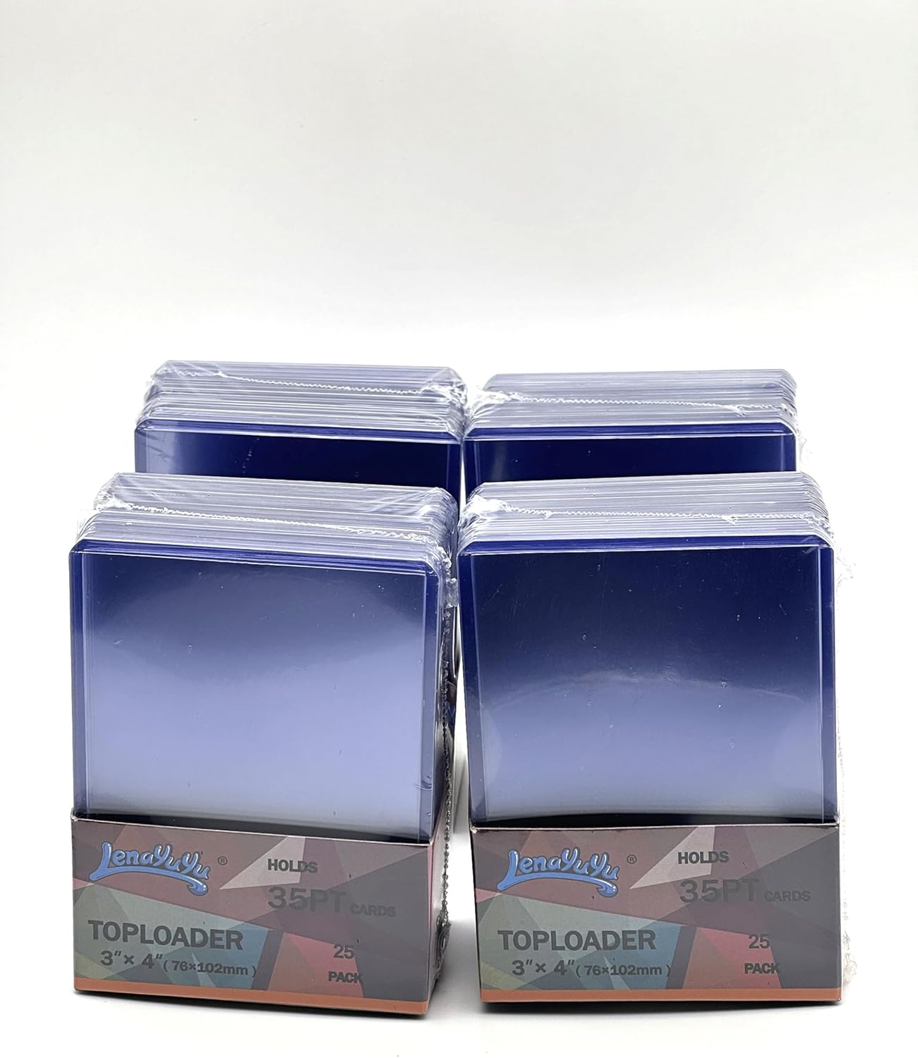 100pcs Lenayuyu 3" x 4" Clear Regular Top Loaders Toploaders 35PT Per Pack Hard Card Holders Standard Size 100ct Thick Action Packed Baseball, Football, Basketball, Hockey, Gaming