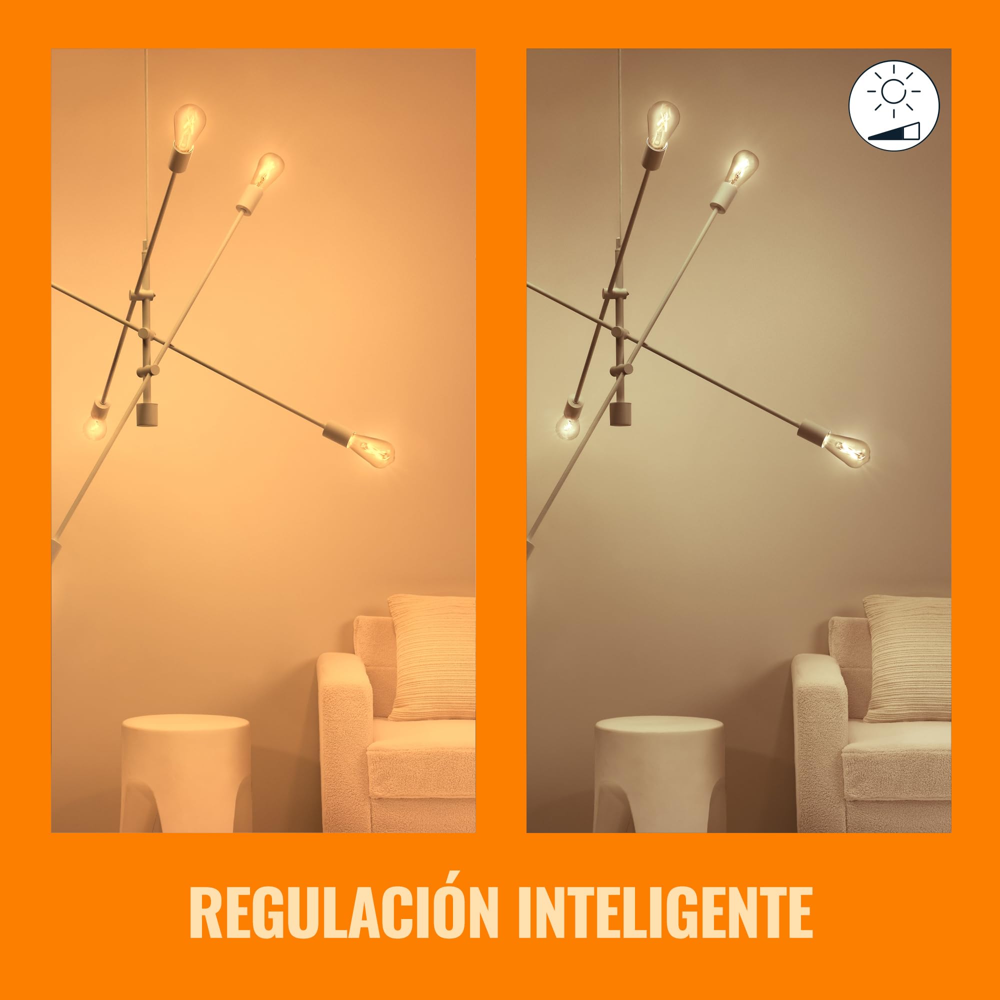 WiZ - Bombilla LED Inteligente Wi-Fi, 4,9W(Eq. 40 W) E14 tipo vela, Luz Blanca de ajustable de cálida a fría, con tecnología SpaceSense y compatible con Alexa y Google Home - Pack de 2