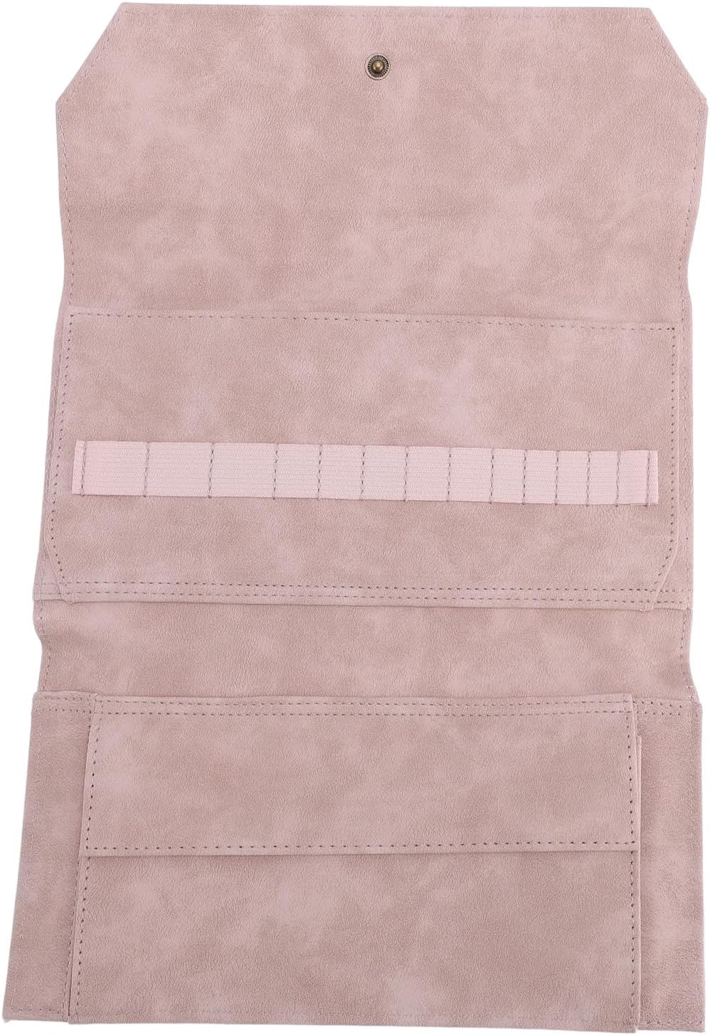 Knitting Needles Holder Case, 13in PU Knitting Needle Storage Bag Knitting Needle Storage Organizer Crochet Hook Case for Home Travel (Light Rosy)