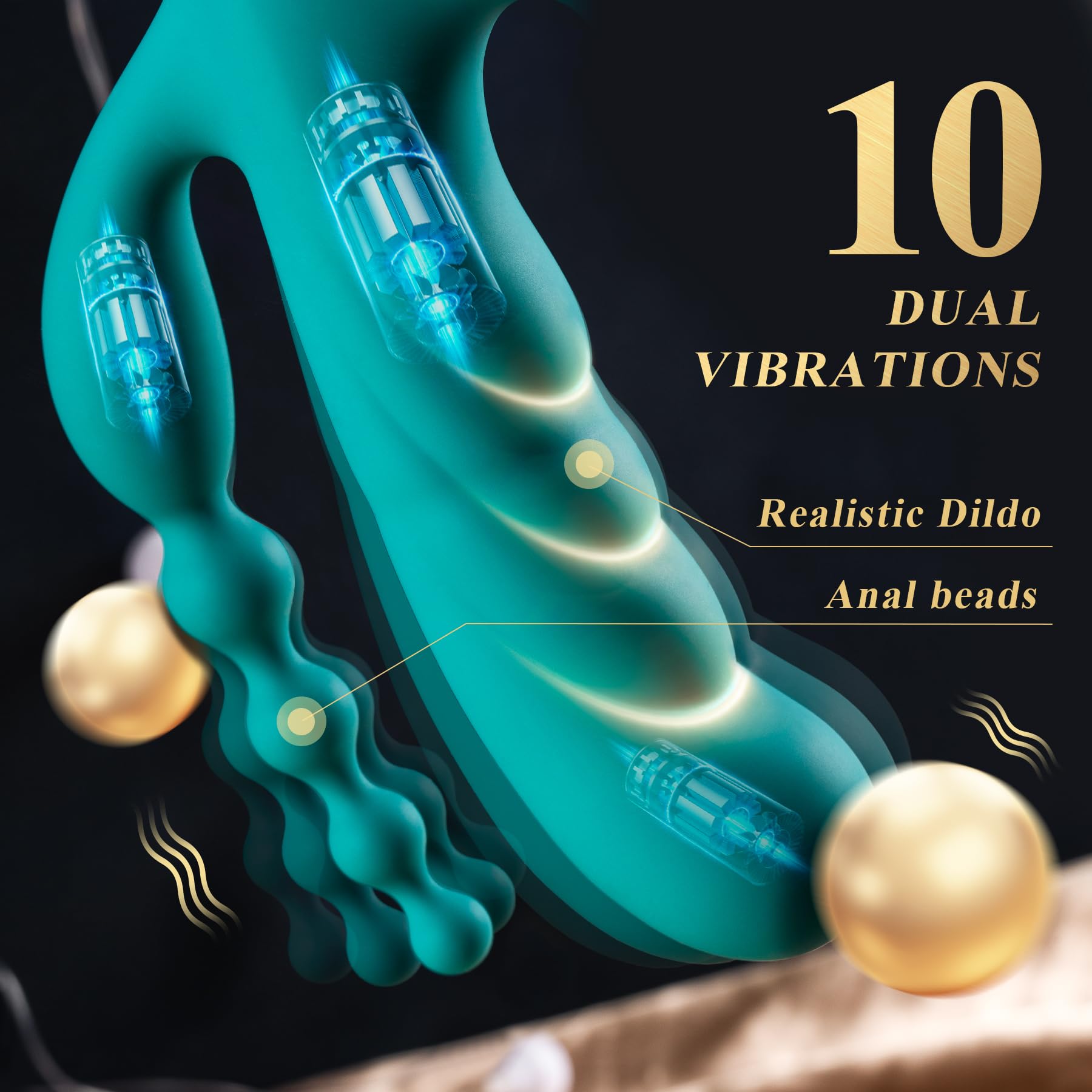 Rabbit Vibrator Sex Toys for Women – BEBEBEER 3 in 1 Adult Toy for Female Couples with 5 Tapping 10 Vibration & 7 Thrust, Quick Heating Clitoral Vibrators G Spot Vibrater Thrusting Dildo Anal Beads