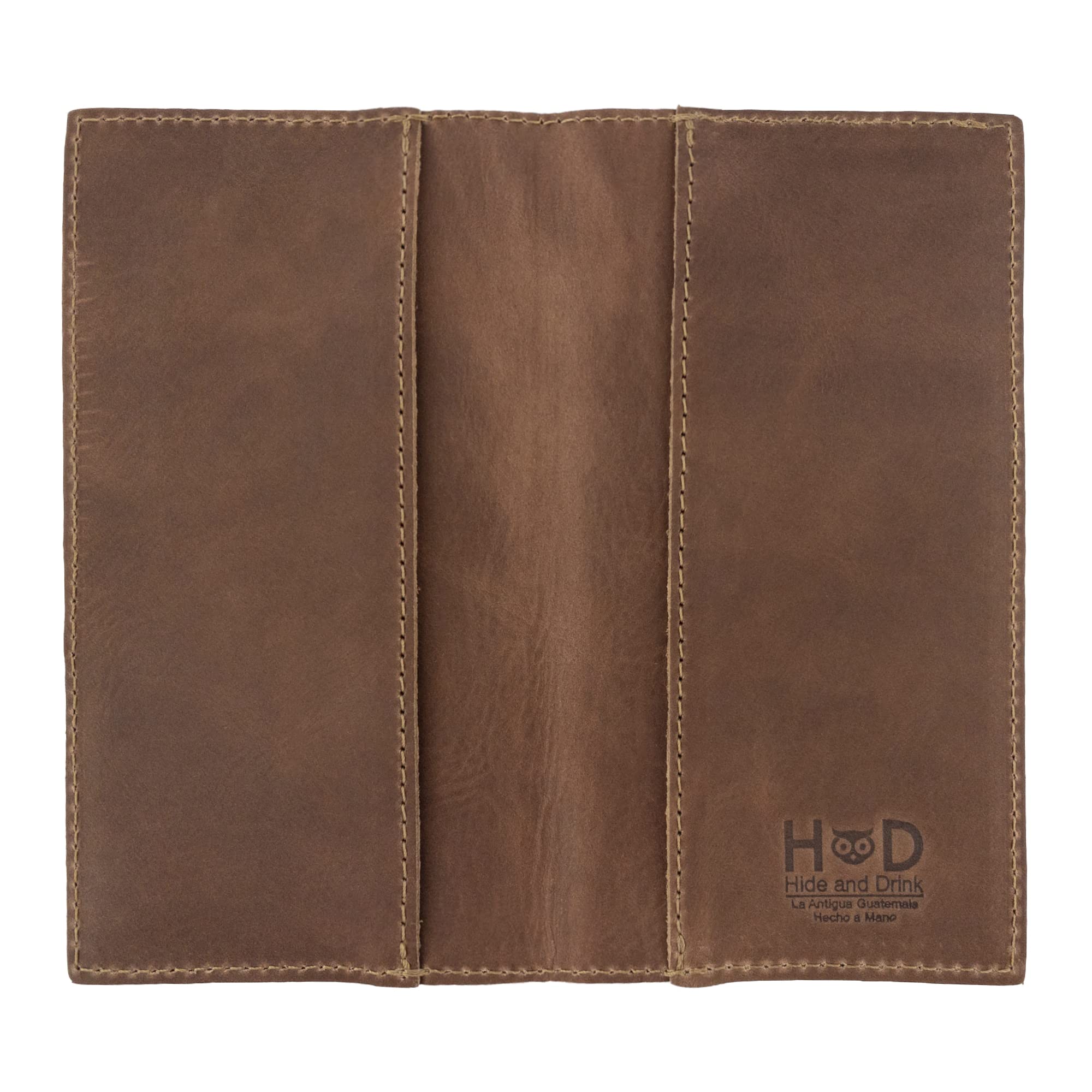 Hide & Drink, Checkbook Cover, Minimalist Organizer for Personal or Business Finances, Bill Holder, Full Grain Leather, Handmade, Single Malt Mahogany