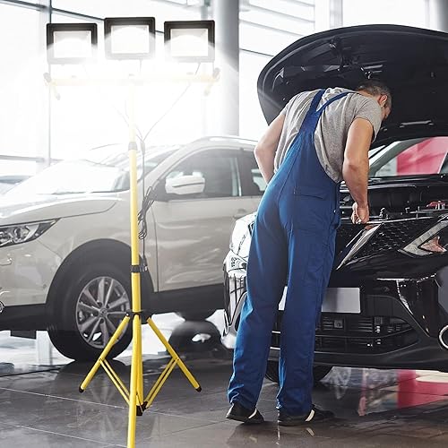 Miniatura 8 de Luz de trabajo LED en el soporte, luces de trabajo con soporte con soporte de trípode ajustable y plegable de 38.2 a 75.2 pulgadas, luces de trabajo