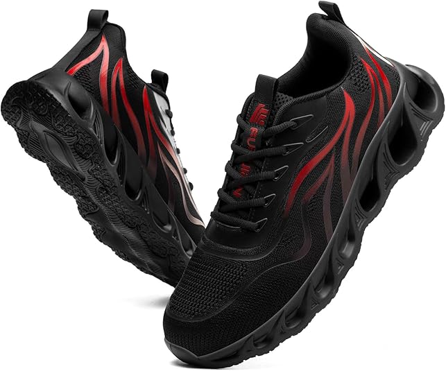 Furuian Steel Toe Shoes for Men & Women Lightweight Indestructible Safety Work Shoes Comfortable Steel Toe Sneakers Puncture Proof Work Sneakers
