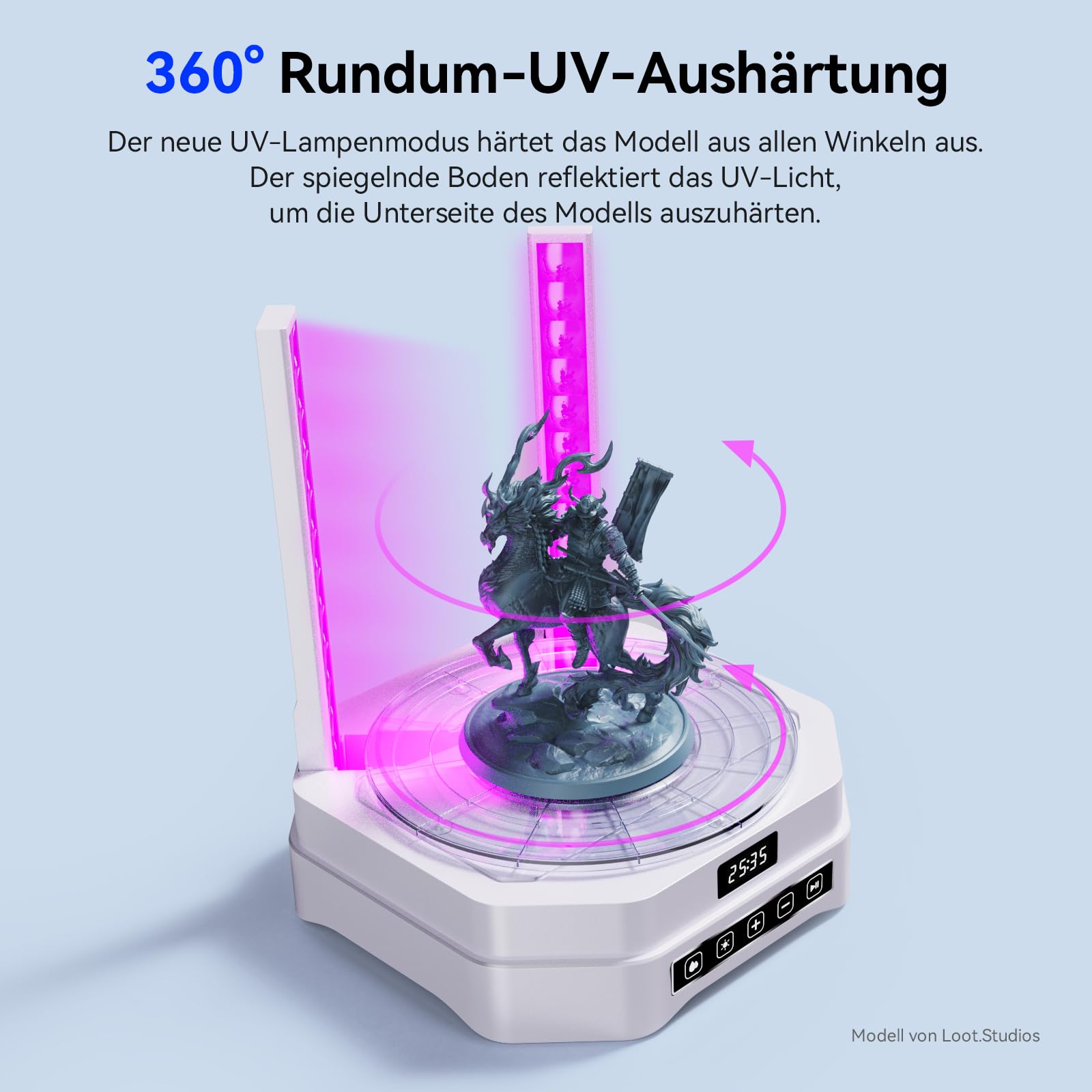 ELEGOO Mercury Plus V3 Reinigungs- und Aushärtungsstation, Wash and Cure Station mit 7,5 l große Kapazität und 360° Stereo-Aushärtung, Kompatibel mit Den Meisten LCD/DLP/SLA 3D-Drucker