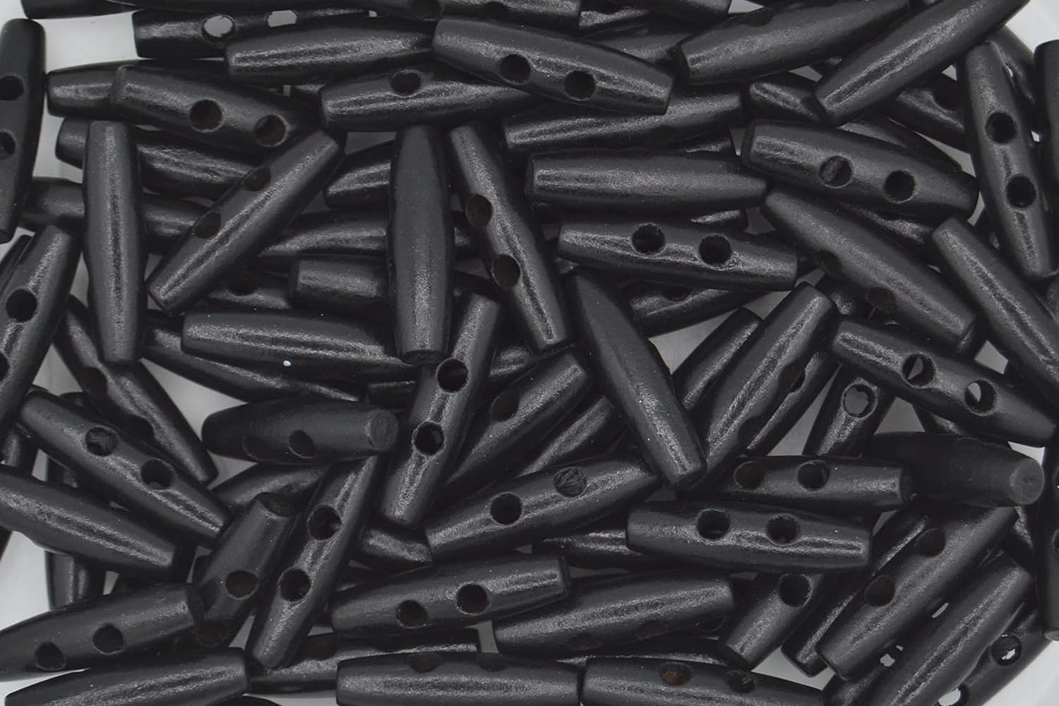 celloexpress Black 35mm x 10mm Wooden Toggle Buttons - Fasteners for Duffle Coats Jackets Sewing Crafting DIY Replacements (Pack of 50) — image 1
