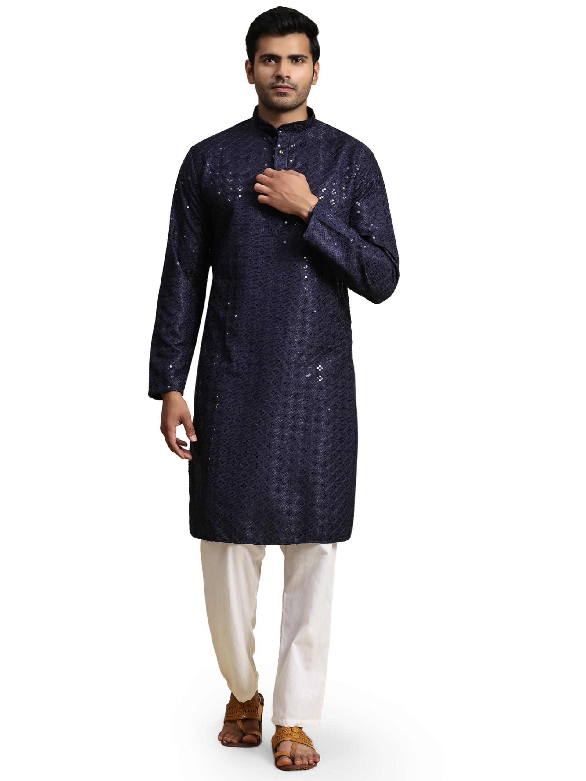 Pro-Ethic Style Developer Mens Indian Traditional Cotton Kurta Sets, Men Kurta Set Indian Wedding Dress (A-117)