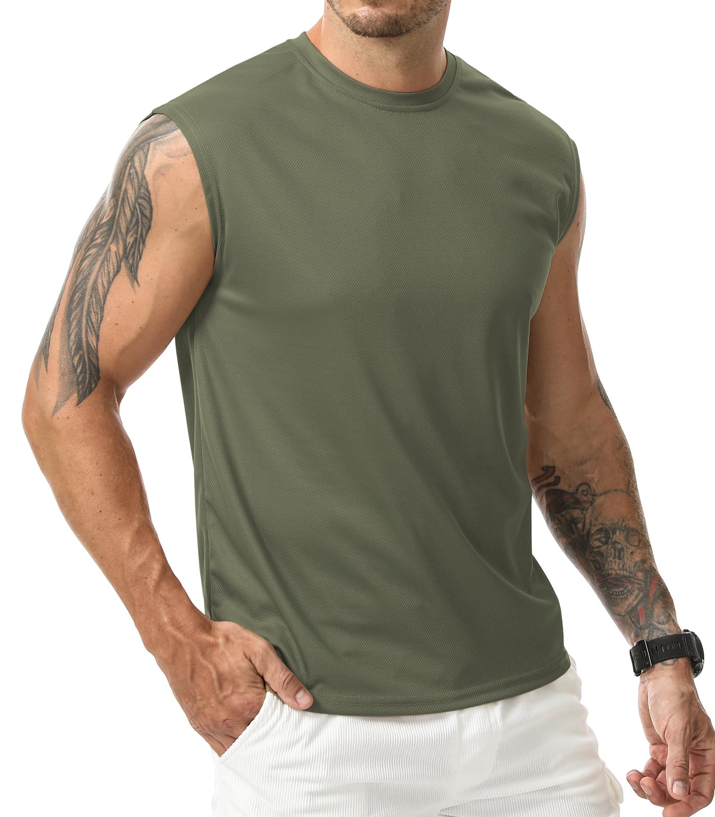 Suwangi 3 Pack Débardeur de Sport Homme Gilet de Course sans Manches | Respirant,Rséchage Rapide,Fitness,Musculation,Entraînement,Training,Gym